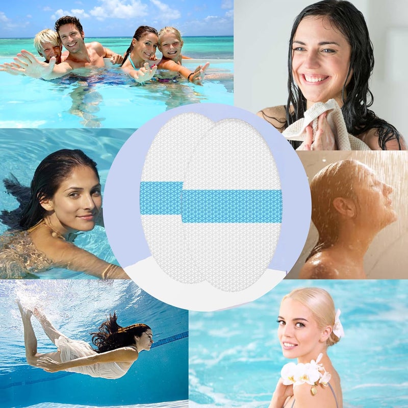 saicheek 60-Pack Upgarde Silicon-Gel Material Easy to Take Off Baby Ear Covers with Cotton Ball,Baby Shower Cap Ear Protection for Kids,Water-proof Ear Stickers for Bath Swimming (60Pcs) - Image 3